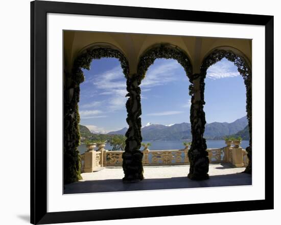 Loggia and Gardens of Villa del Balbianello on Punta di Lavedo, Lenno, Lake Como, Italy-Peter Barritt-Framed Photographic Print
