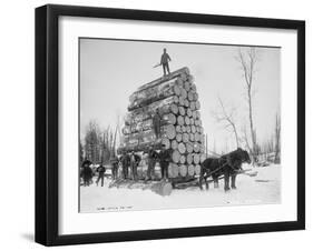 Logging a Big Load, Michigan, C.1880-99-null-Framed Photographic Print