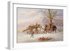 Logging in the Snow-Alexis De Leeuw-Framed Giclee Print