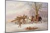 Logging in the Snow-Alexis De Leeuw-Mounted Giclee Print