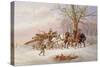 Logging in the Snow-Alexis De Leeuw-Stretched Canvas