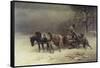 Logging in Winter-Heinrich Winter-Framed Stretched Canvas