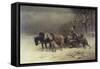 Logging in Winter-Heinrich Winter-Framed Stretched Canvas