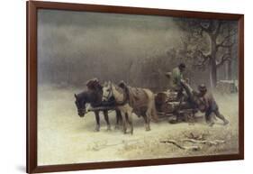 Logging in Winter-Heinrich Winter-Framed Giclee Print