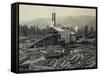 Logging Mill, Circa 1929-Asahel Curtis-Framed Stretched Canvas