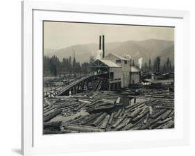 Logging Mill, Circa 1929-Asahel Curtis-Framed Giclee Print