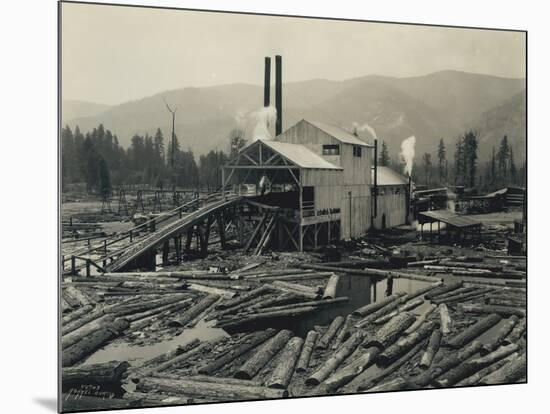 Logging Mill, Circa 1929-Asahel Curtis-Mounted Giclee Print