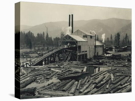 Logging Mill, Circa 1929-Asahel Curtis-Stretched Canvas