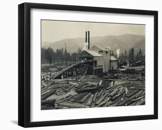 Logging Mill, Circa 1929-Asahel Curtis-Framed Giclee Print