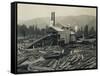 Logging Mill, Circa 1929-Asahel Curtis-Framed Stretched Canvas