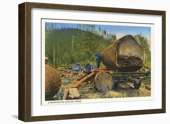 Logging Scene, Washington-null-Framed Art Print