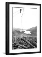 Logging Scene-Clark Kinsey-Framed Art Print