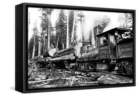 Logging Train-Clark Kinsey-Framed Stretched Canvas