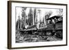 Logging Train-Clark Kinsey-Framed Art Print