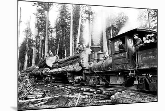 Logging Train-Clark Kinsey-Mounted Art Print