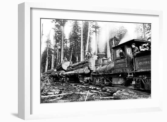 Logging Train-Clark Kinsey-Framed Art Print