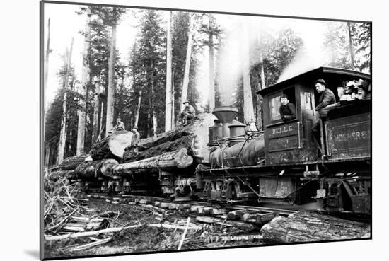 Logging Train-Clark Kinsey-Mounted Art Print