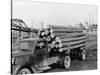 Logging Truck at Sawmill-R. Mattoon-Stretched Canvas