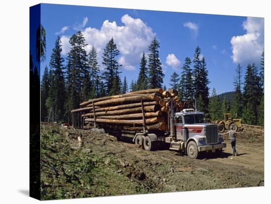 Logging Truck, British Columbia, Canada, North America-Harding Robert-Stretched Canvas
