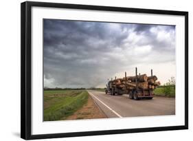 Logging Truck in Mississippi Driving into the Heart of a Thunderstorm-Louise Murray-Framed Photographic Print