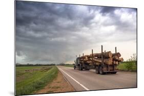 Logging Truck in Mississippi Driving into the Heart of a Thunderstorm-Louise Murray-Mounted Photographic Print