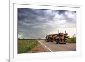 Logging Truck in Mississippi Driving into the Heart of a Thunderstorm-Louise Murray-Framed Photographic Print