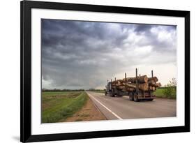 Logging Truck in Mississippi Driving into the Heart of a Thunderstorm-Louise Murray-Framed Photographic Print