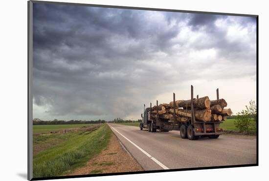 Logging Truck in Mississippi Driving into the Heart of a Thunderstorm-Louise Murray-Mounted Photographic Print