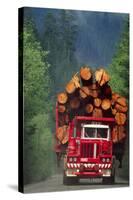 Logging Truck Loaded with Logs-David Nunuk-Stretched Canvas