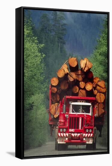 Logging Truck Loaded with Logs-David Nunuk-Framed Stretched Canvas