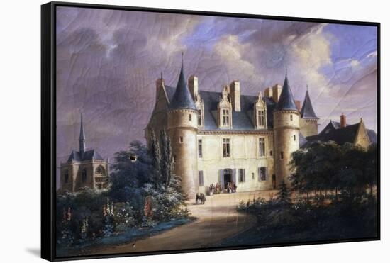 Logis Du Roi, King's Residence at Château D'Amboise, Built 15th Century, Painted C. 1840-Gustave Joseph Noel-Framed Stretched Canvas