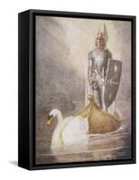 Lohengrin Arrives in a Boat Drawn by Elsa's Brother Godfrey-Norman Price-Framed Stretched Canvas