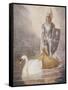 Lohengrin Arrives in a Boat Drawn by Elsa's Brother Godfrey-Norman Price-Framed Stretched Canvas