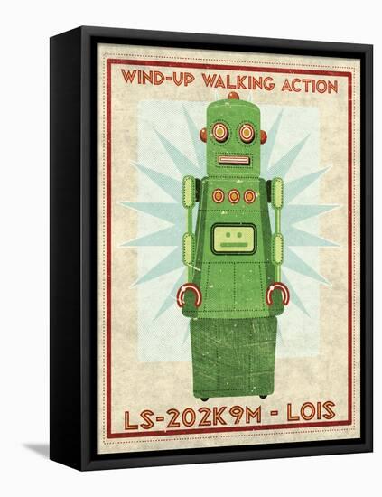 Lois Box Art Robot-John W Golden-Framed Stretched Canvas