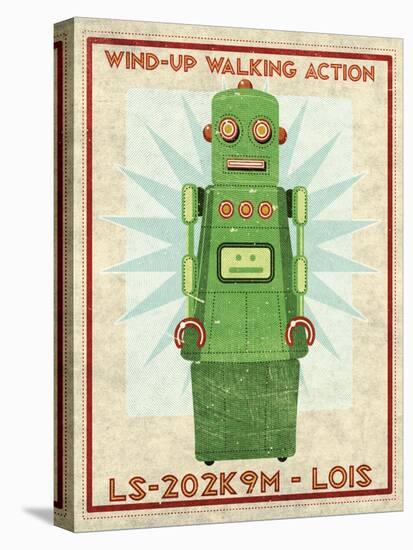 Lois Box Art Robot-John W Golden-Stretched Canvas