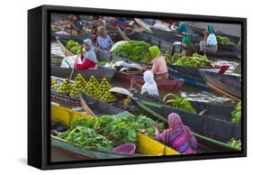 Lok Baintan Floating Market, Banjarmasin, Kalimantan, Indonesia-Keren Su-Framed Stretched Canvas