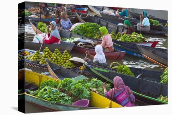 Lok Baintan Floating Market, Banjarmasin, Kalimantan, Indonesia-Keren Su-Stretched Canvas