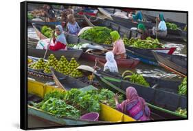 Lok Baintan Floating Market, Banjarmasin, Kalimantan, Indonesia-Keren Su-Framed Stretched Canvas