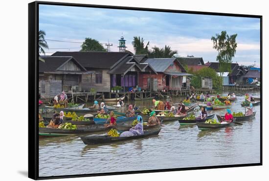 Lok Baintan Floating Market, Banjarmasin, Kalimantan, Indonesia-Keren Su-Framed Stretched Canvas