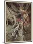 Loke and Rhine Maidens-Arthur Rackham-Mounted Art Print