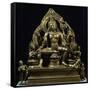 Lokesvara Bodhisattva Statue in Gilt Bronze from Province of Kashmir-null-Framed Stretched Canvas