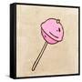 Lollipop Sweet Candy. Cute Hand Drawn, Vintage Paper Texture-Ozerina Anna-Framed Stretched Canvas