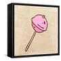 Lollipop Sweet Candy. Cute Hand Drawn, Vintage Paper Texture-Ozerina Anna-Framed Stretched Canvas