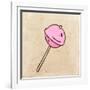 Lollipop Sweet Candy. Cute Hand Drawn, Vintage Paper Texture-Ozerina Anna-Framed Art Print