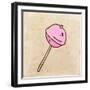 Lollipop Sweet Candy. Cute Hand Drawn, Vintage Paper Texture-Ozerina Anna-Framed Art Print