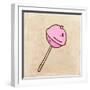 Lollipop Sweet Candy. Cute Hand Drawn, Vintage Paper Texture-Ozerina Anna-Framed Art Print