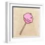 Lollipop Sweet Candy. Cute Hand Drawn, Vintage Paper Texture-Ozerina Anna-Framed Art Print