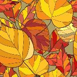 Background with Autumn Leaves-lolya1988-Framed Art Print