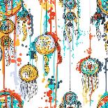 Seamless Illustration with Dream Catchers-lolya1988-Art Print