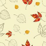 Vector Seamless Background with Autumn Leaves-lolya1988-Art Print